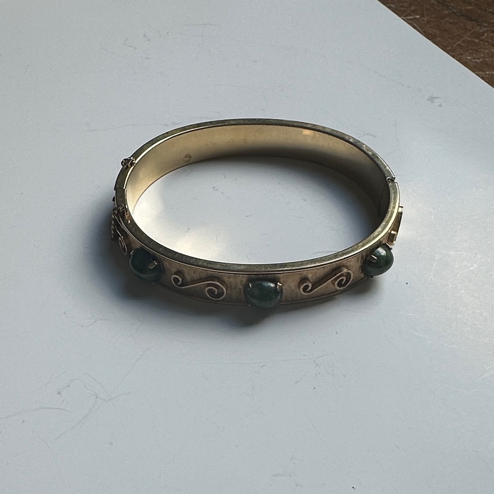 Vintage KREMENTZ gold filled Jade Bracelet